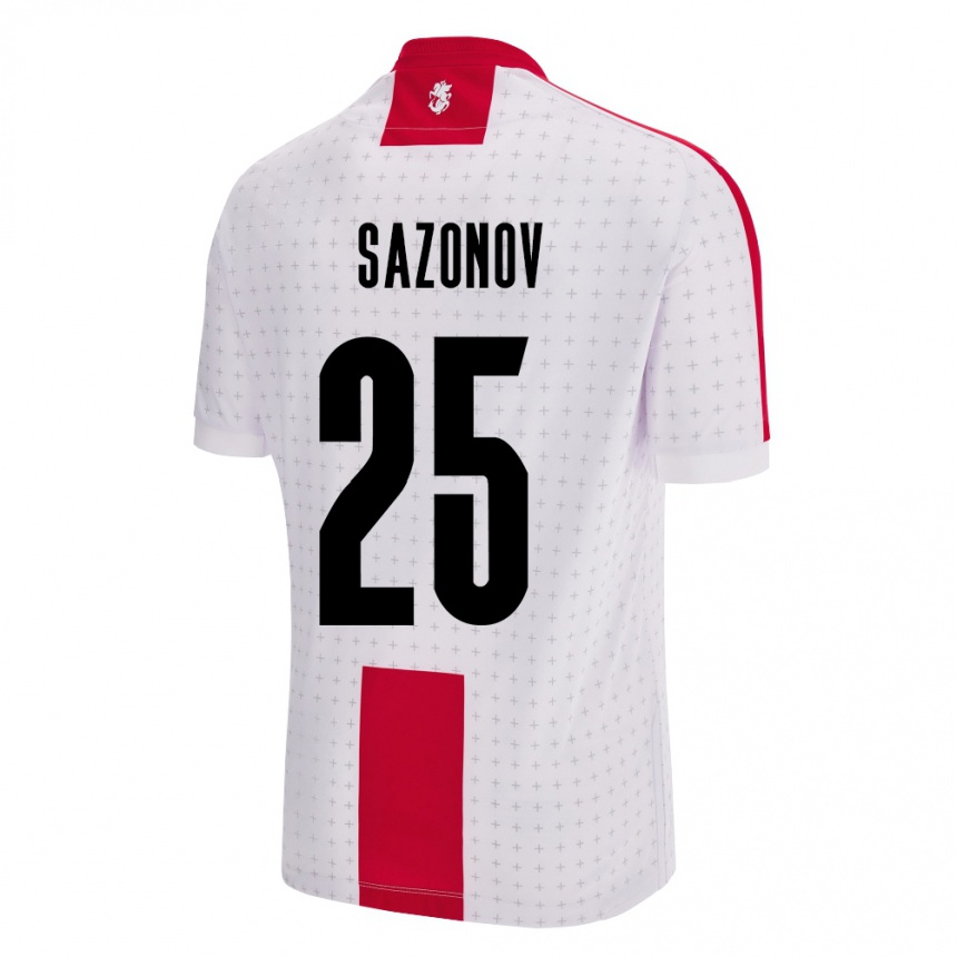 Női Labdarúgás Grúzia Saba Sazonov #25 Fehér Hazai Jersey 24-26 Mez Póló Ing