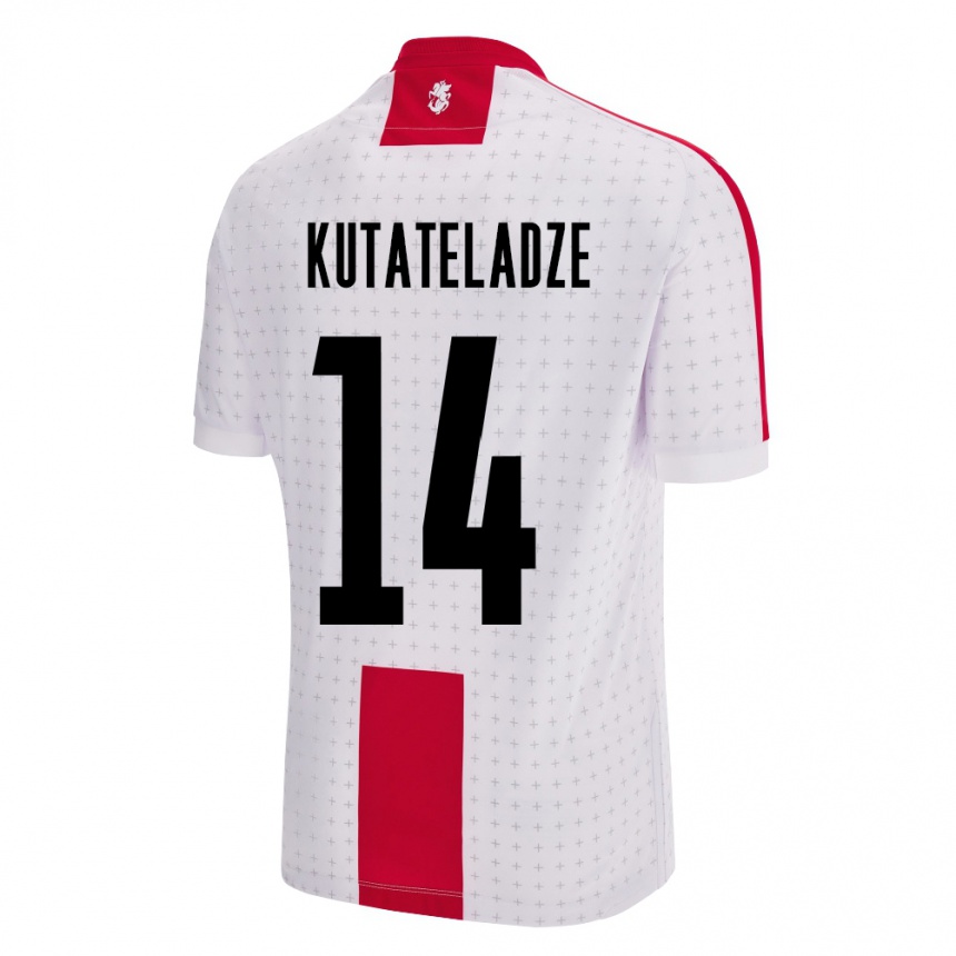 Női Labdarúgás Grúzia Alexandre Kutateladze #14 Fehér Hazai Jersey 24-26 Mez Póló Ing