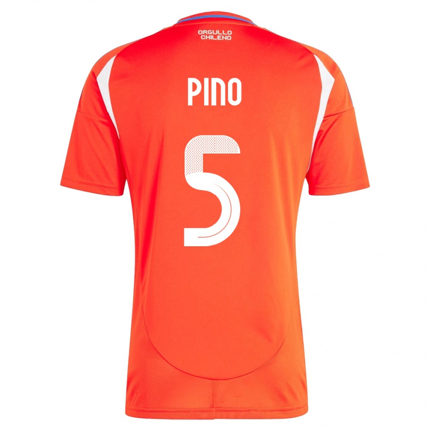 Női Labdarúgás Chile Sebastián Pino #5 Piros Hazai Jersey 24-26 Mez Póló Ing