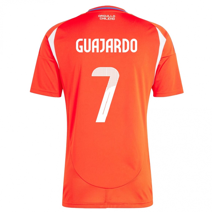 Női Labdarúgás Chile Paolo Guajardo #7 Piros Hazai Jersey 24-26 Mez Póló Ing