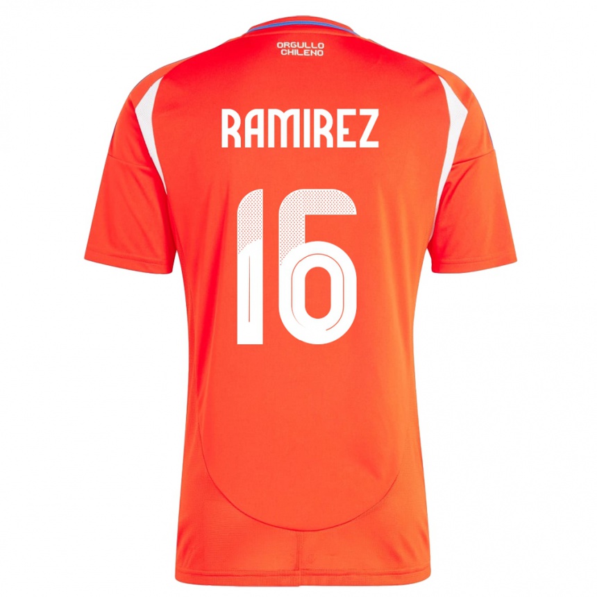 Női Labdarúgás Chile Vicente Ramírez #16 Piros Hazai Jersey 24-26 Mez Póló Ing