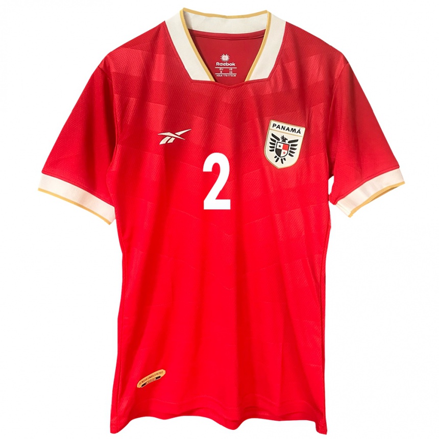 Női Labdarúgás Panama César Blackman #2 Piros Hazai Jersey 24-26 Mez Póló Ing