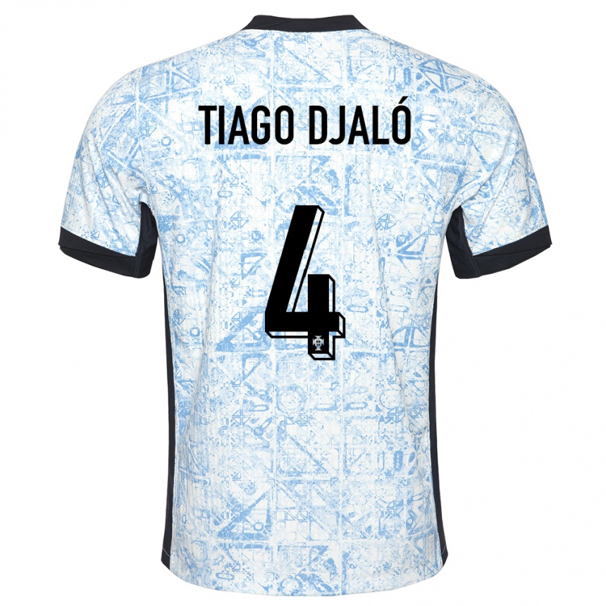 Női Labdarúgás Portugália Tiago Djalo #4 Krémkék Idegenbeli Jersey 24-26 Mez Póló Ing