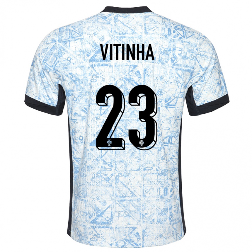 Női Labdarúgás Portugália Vitinha #23 Krémkék Idegenbeli Jersey 24-26 Mez Póló Ing