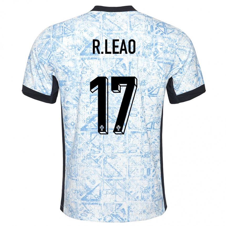 Női Labdarúgás Portugália Rafael Leao #17 Krémkék Idegenbeli Jersey 24-26 Mez Póló Ing