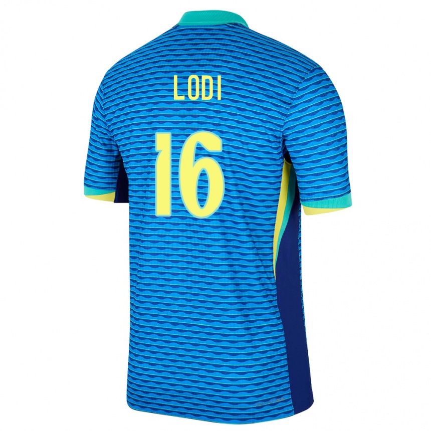 Női Labdarúgás Brazília Renan Lodi #16 Kék Idegenbeli Jersey 24-26 Mez Póló Ing