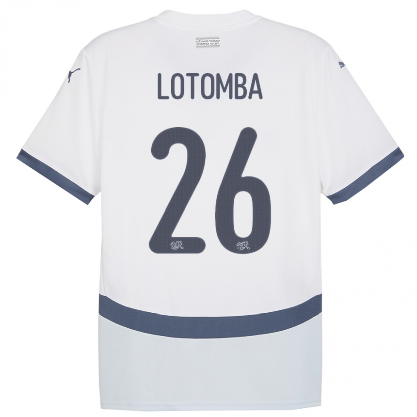 Női Labdarúgás Svájc Jordan Lotomba #26 Fehér Idegenbeli Jersey 24-26 Mez Póló Ing