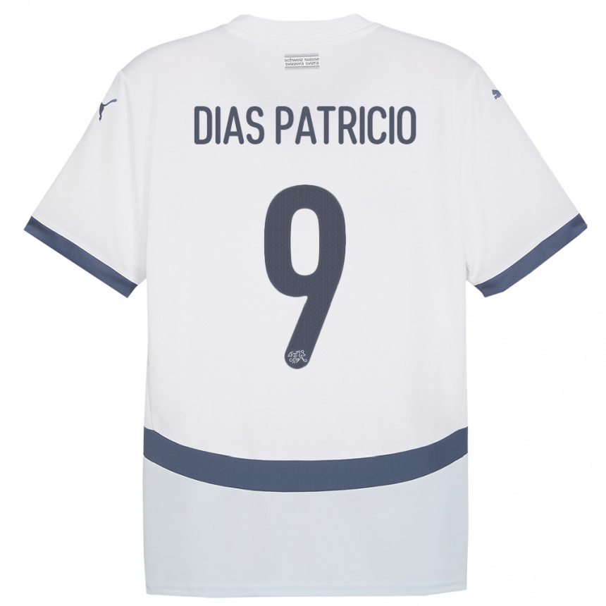 Női Labdarúgás Svájc Alexandre Dias Patricio #9 Fehér Idegenbeli Jersey 24-26 Mez Póló Ing