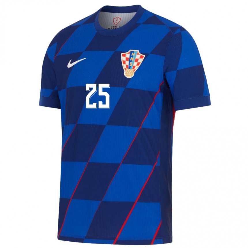 Női Labdarúgás Horvátország Luka Sucic #25 Kék Idegenbeli Jersey 24-26 Mez Póló Ing