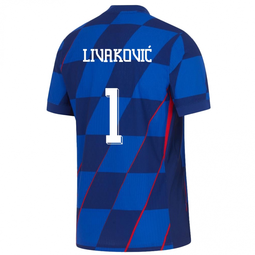 Női Labdarúgás Horvátország Dominik Livakovic #1 Kék Idegenbeli Jersey 24-26 Mez Póló Ing