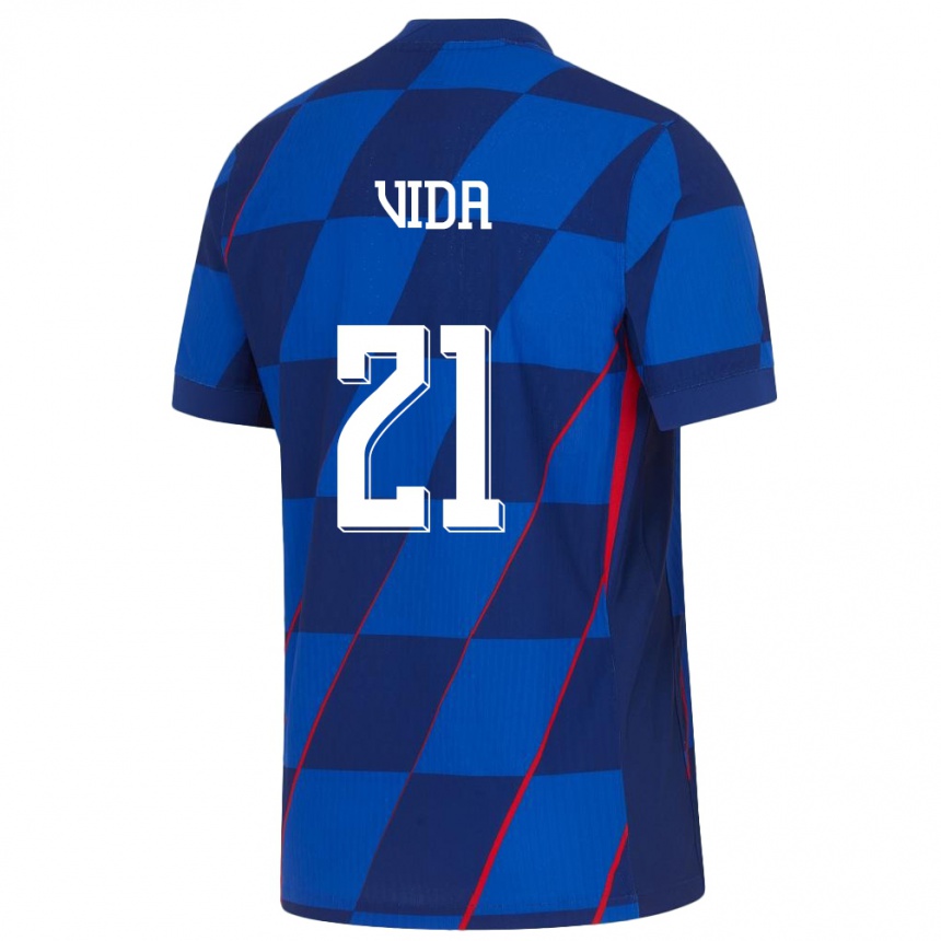 Női Labdarúgás Horvátország Domagoj Vida #21 Kék Idegenbeli Jersey 24-26 Mez Póló Ing