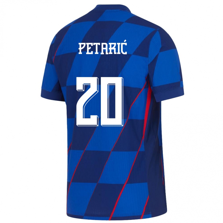 Női Labdarúgás Horvátország Nika Petaric #20 Kék Idegenbeli Jersey 24-26 Mez Póló Ing