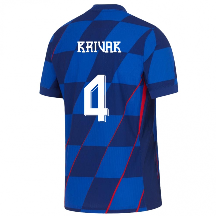 Női Labdarúgás Horvátország Fabijan Krivak #4 Kék Idegenbeli Jersey 24-26 Mez Póló Ing