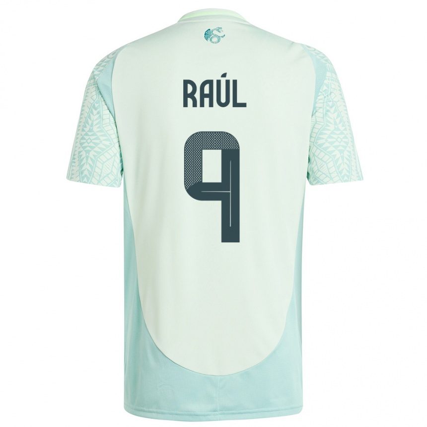 Női Labdarúgás Mexikó Raul Jimenez #9 Vászonzöld Idegenbeli Jersey 24-26 Mez Póló Ing