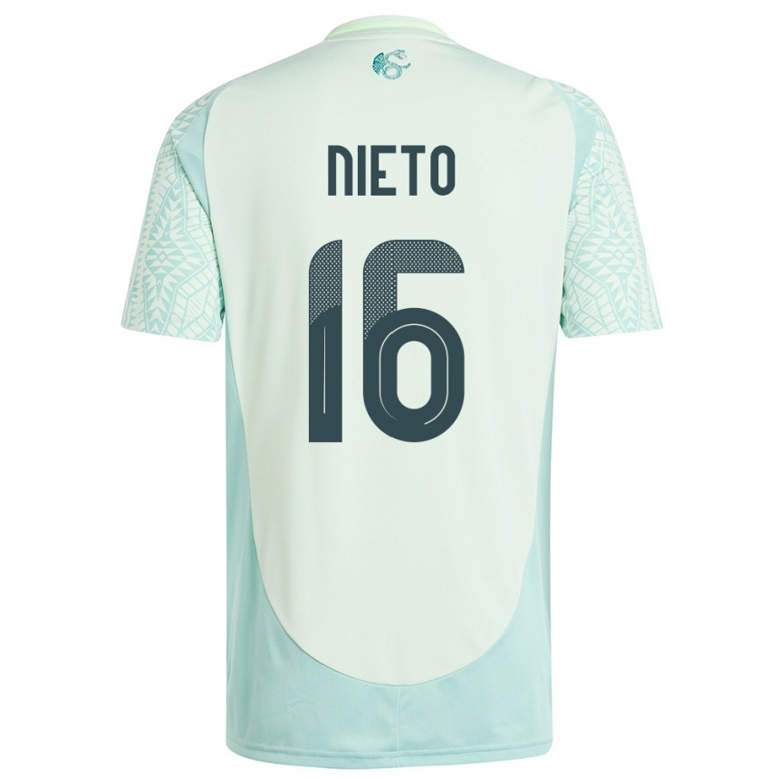 Női Labdarúgás Mexikó Karla Nieto #16 Vászonzöld Idegenbeli Jersey 24-26 Mez Póló Ing