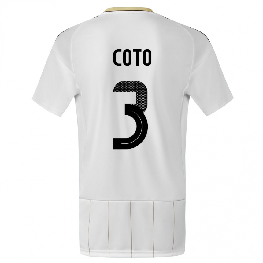 Női Labdarúgás Costa Rica Maria Coto #3 Fehér Idegenbeli Jersey 24-26 Mez Póló Ing