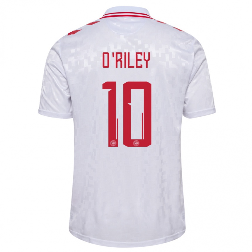 Női Labdarúgás Dánia Matt O Riley #10 Fehér Idegenbeli Jersey 24-26 Mez Póló Ing