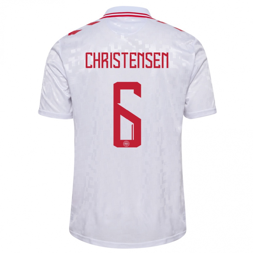 Női Labdarúgás Dánia Andreas Christensen #6 Fehér Idegenbeli Jersey 24-26 Mez Póló Ing