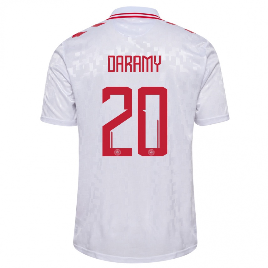 Női Labdarúgás Dánia Mohamed Daramy #20 Fehér Idegenbeli Jersey 24-26 Mez Póló Ing