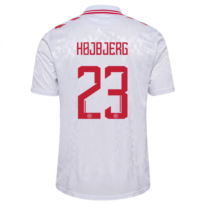 Női Labdarúgás Dánia Pierre Emile Hojbjerg #23 Fehér Idegenbeli Jersey 24-26 Mez Póló Ing