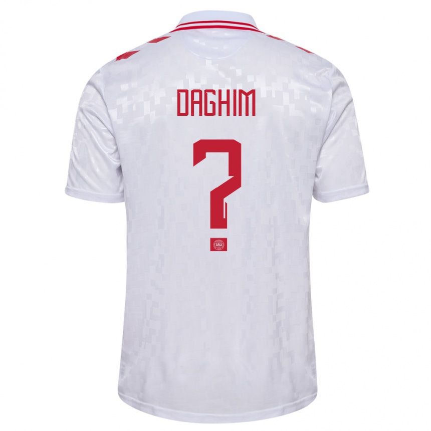 Női Labdarúgás Dánia Adam Daghim #0 Fehér Idegenbeli Jersey 24-26 Mez Póló Ing