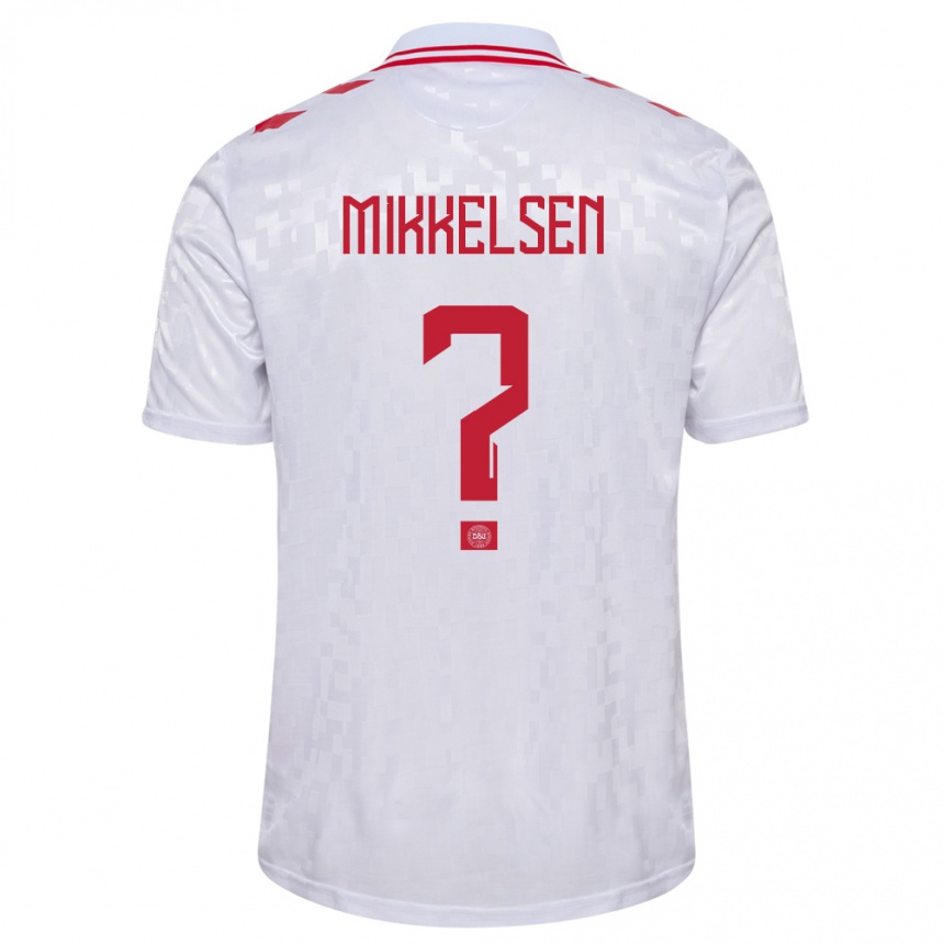 Női Labdarúgás Dánia Sebastian Mikkelsen #0 Fehér Idegenbeli Jersey 24-26 Mez Póló Ing