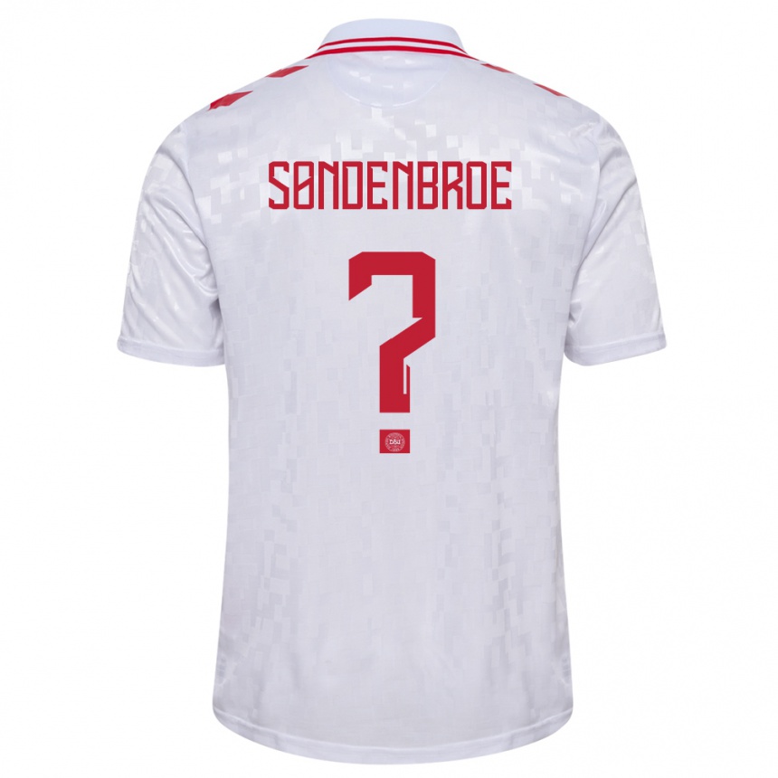 Női Labdarúgás Dánia Andreas Søndenbroe #0 Fehér Idegenbeli Jersey 24-26 Mez Póló Ing