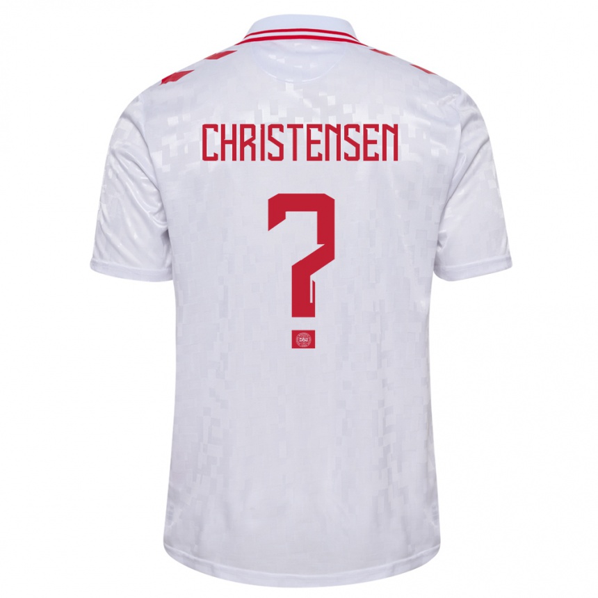 Női Labdarúgás Dánia Sebastian Christensen #0 Fehér Idegenbeli Jersey 24-26 Mez Póló Ing