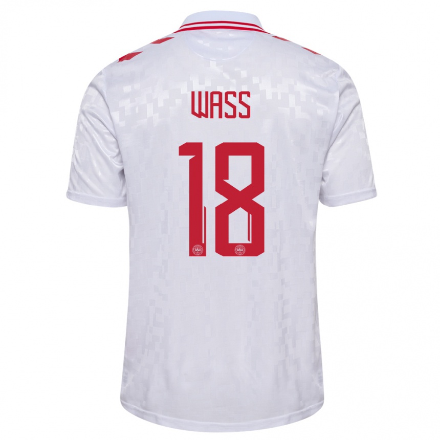 Női Labdarúgás Dánia Daniel Wass #18 Fehér Idegenbeli Jersey 24-26 Mez Póló Ing