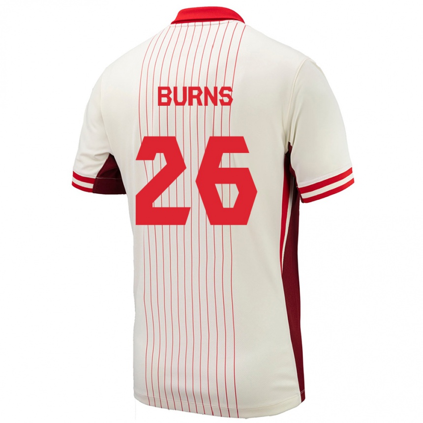 Női Labdarúgás Kanada Zoe Burns #26 Fehér Idegenbeli Jersey 24-26 Mez Póló Ing