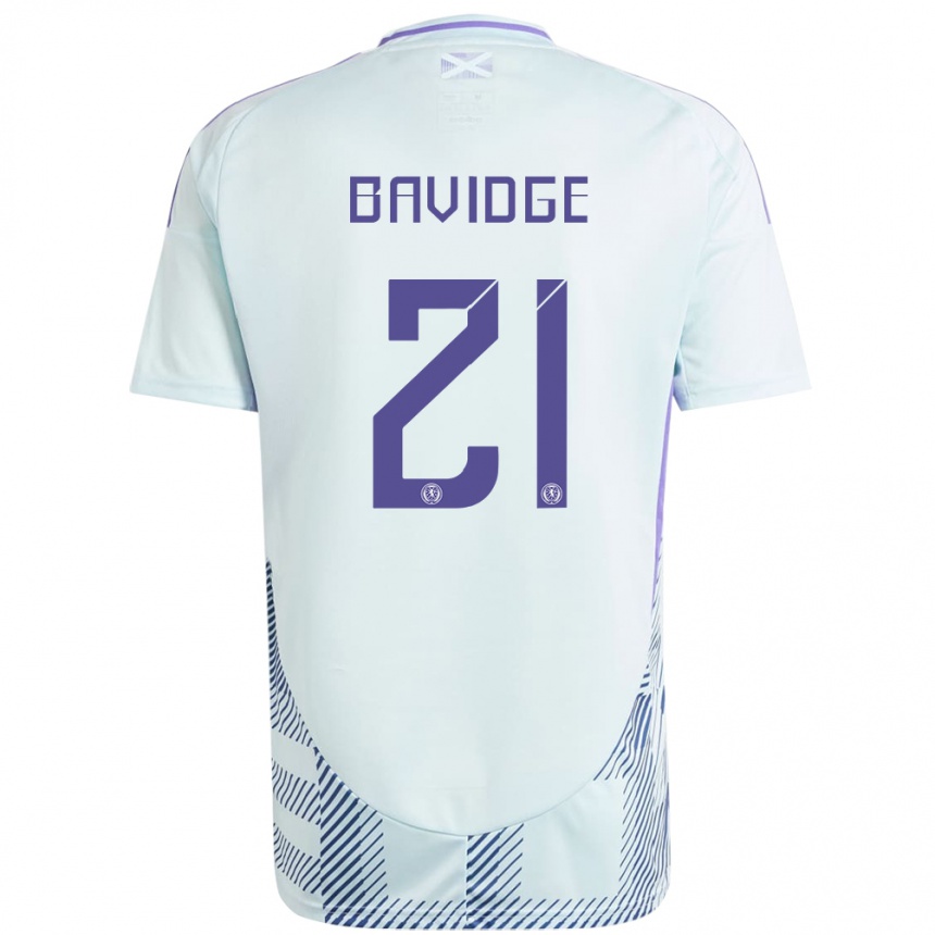 Női Labdarúgás Skócia Alfie Bavidge #21 Világos Menta Kék Idegenbeli Jersey 24-26 Mez Póló Ing