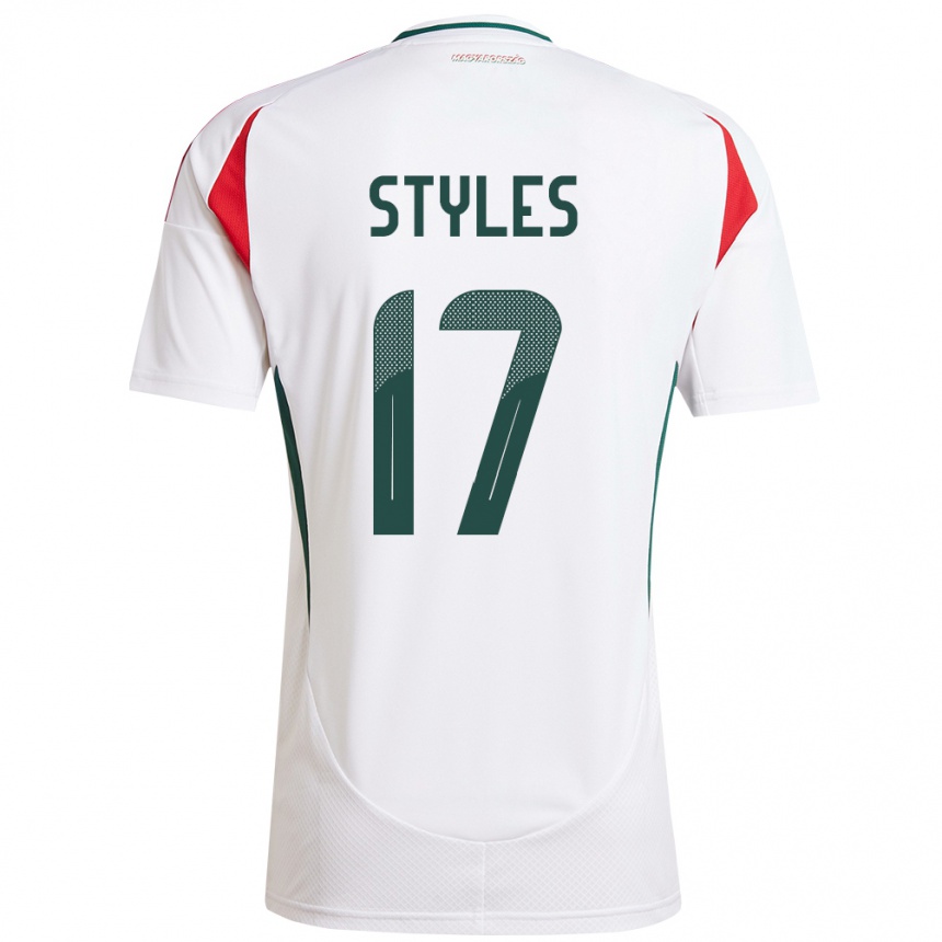 Női Labdarúgás Magyarország Callum Styles #17 Fehér Idegenbeli Jersey 24-26 Mez Póló Ing