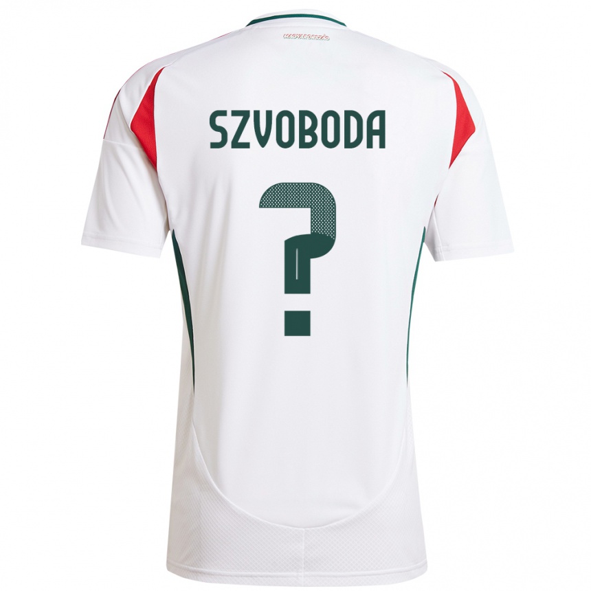 Női Labdarúgás Magyarország Dániel Szvoboda #0 Fehér Idegenbeli Jersey 24-26 Mez Póló Ing