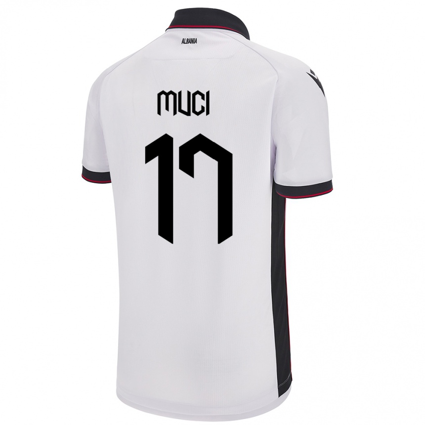 Női Labdarúgás Albania Ernest Muci #17 Fehér Idegenbeli Jersey 24-26 Mez Póló Ing