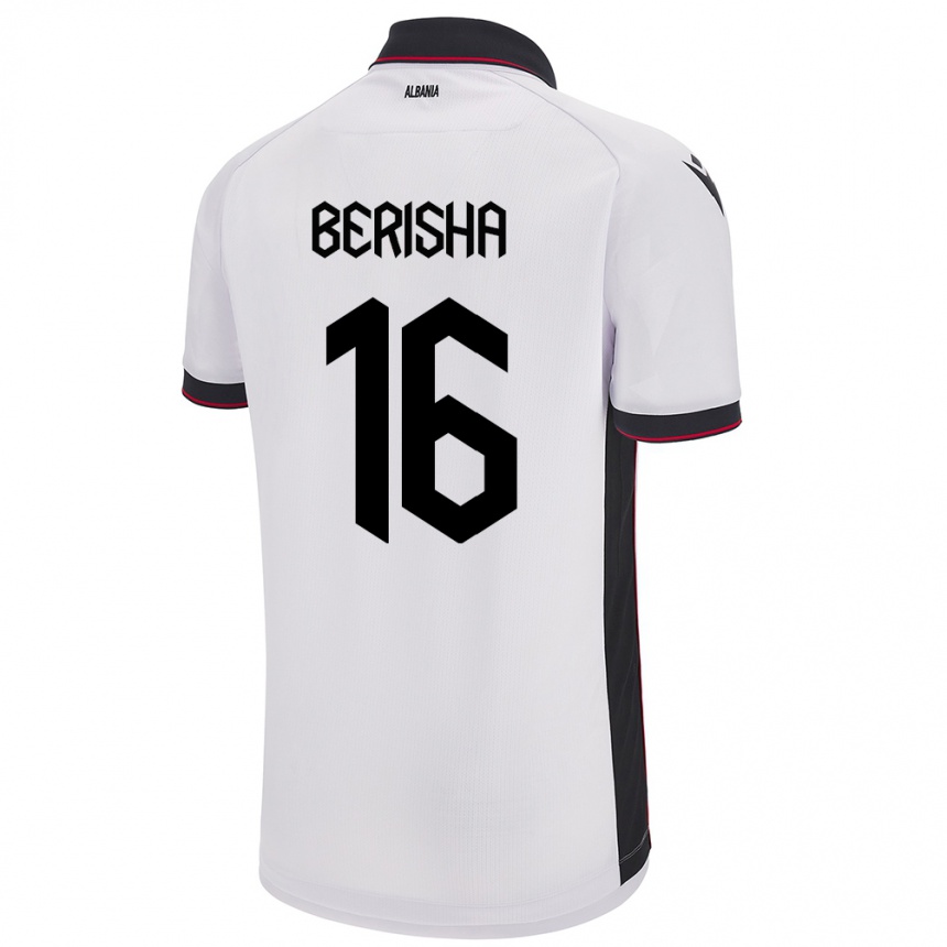 Női Labdarúgás Albania Medon Berisha #16 Fehér Idegenbeli Jersey 24-26 Mez Póló Ing