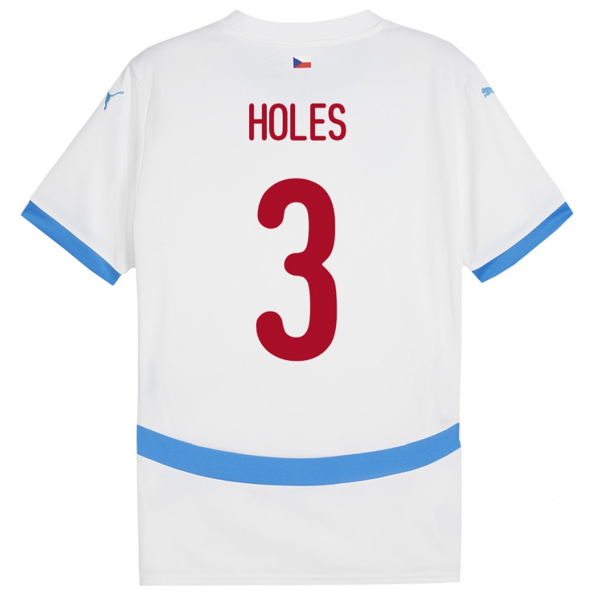 Női Labdarúgás Csehország Tomas Holes #3 Fehér Idegenbeli Jersey 24-26 Mez Póló Ing