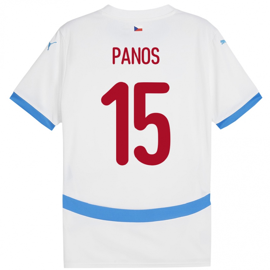 Női Labdarúgás Csehország Jiri Panos #15 Fehér Idegenbeli Jersey 24-26 Mez Póló Ing