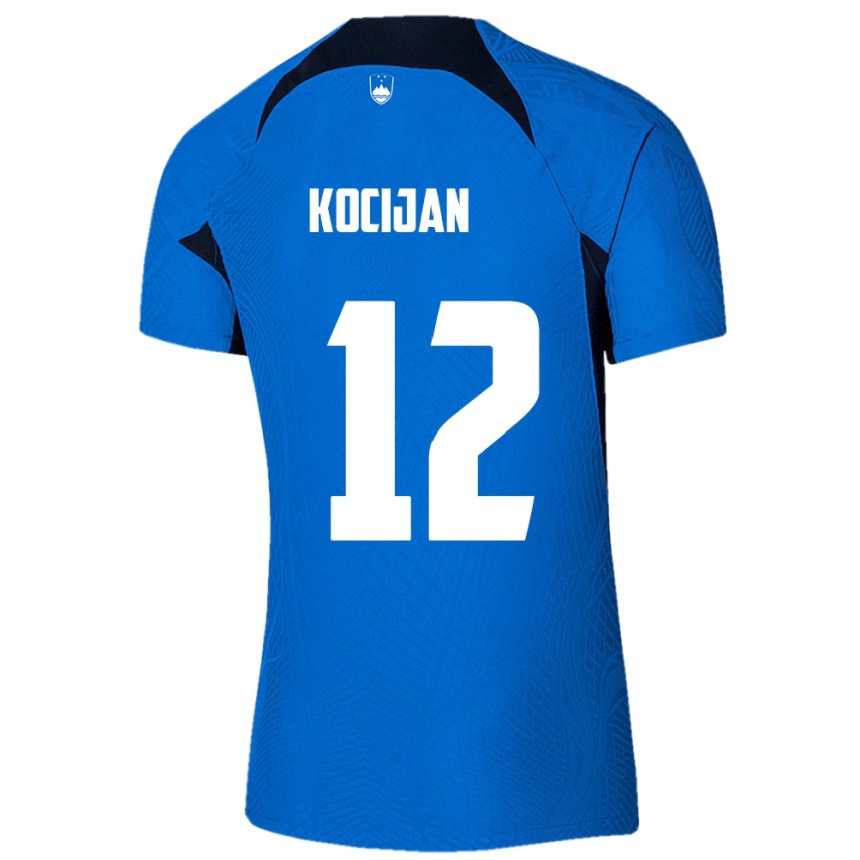 Női Labdarúgás Szlovénia Iva Kocijan #12 Kék Idegenbeli Jersey 24-26 Mez Póló Ing