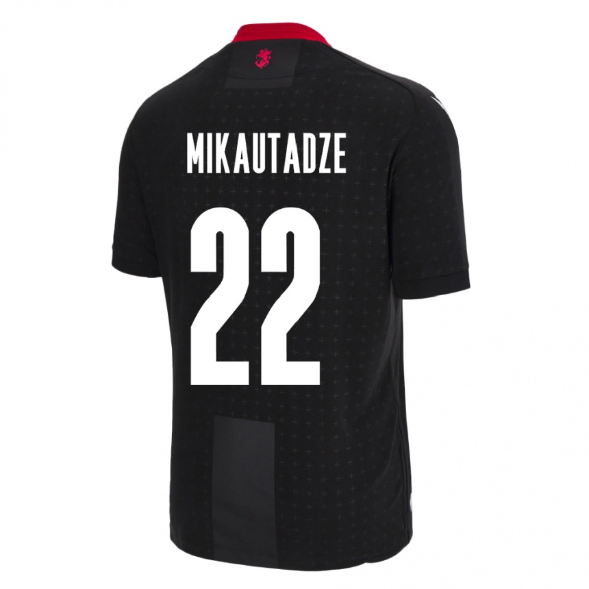 Női Labdarúgás Grúzia Georges Mikautadze #22 Fekete Idegenbeli Jersey 24-26 Mez Póló Ing