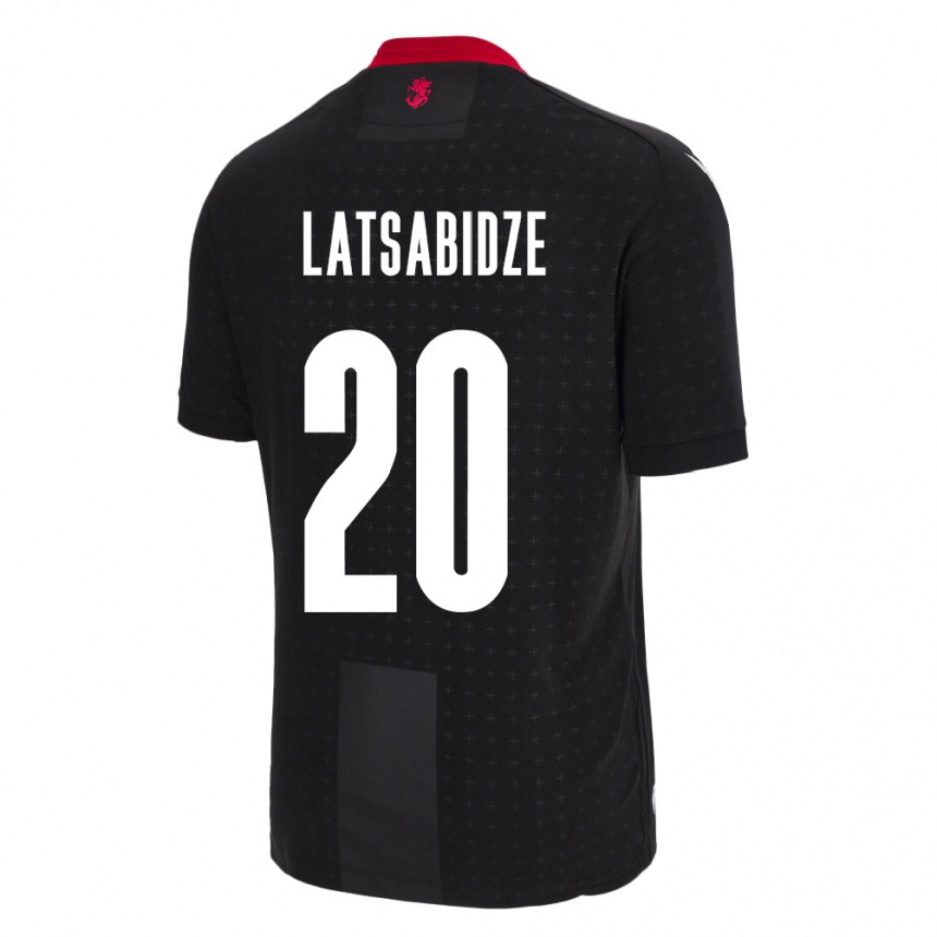 Női Labdarúgás Grúzia Luka Latsabidze #20 Fekete Idegenbeli Jersey 24-26 Mez Póló Ing