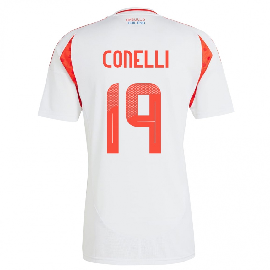 Női Labdarúgás Chile Vicente Conelli #19 Fehér Idegenbeli Jersey 24-26 Mez Póló Ing