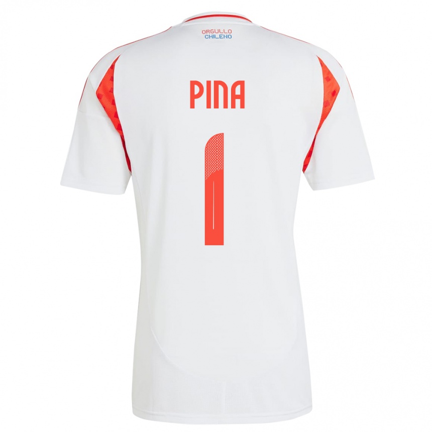 Női Labdarúgás Chile Cristóbal Piña #1 Fehér Idegenbeli Jersey 24-26 Mez Póló Ing