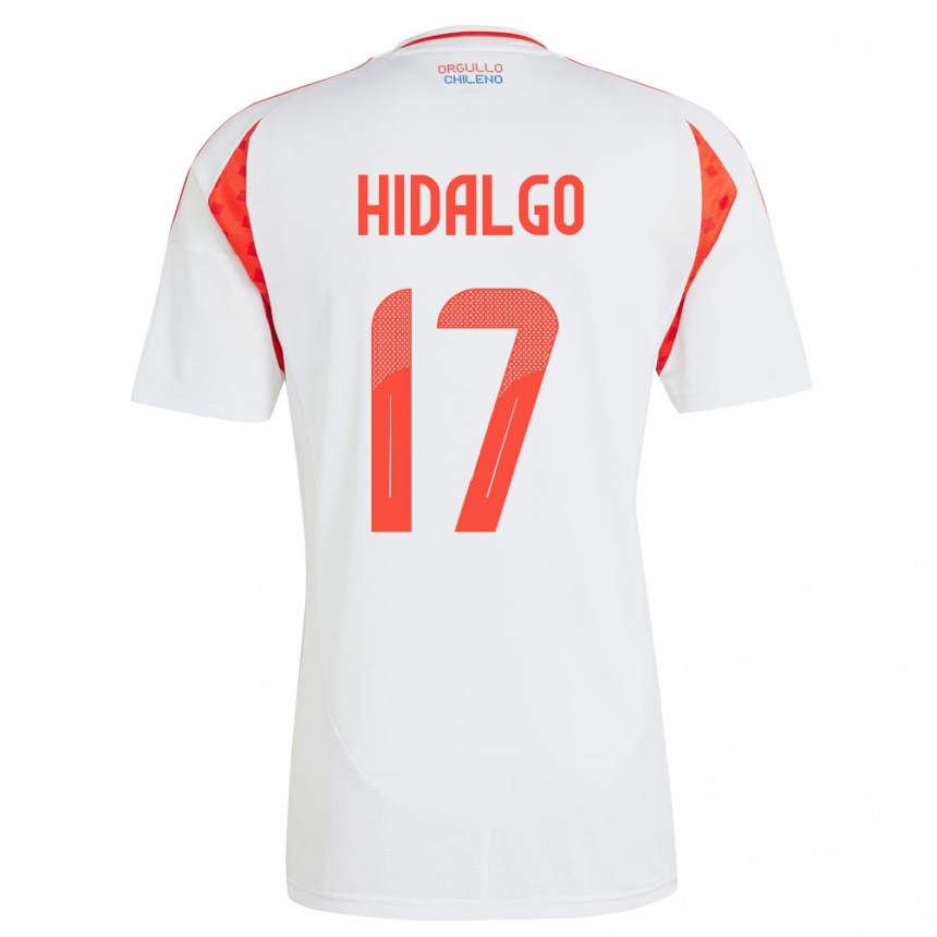 Női Labdarúgás Chile Fernanda Hidalgo #17 Fehér Idegenbeli Jersey 24-26 Mez Póló Ing