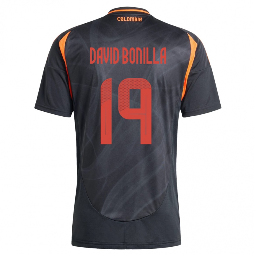 Női Labdarúgás Kolumbia Juan David Bonilla #19 Fekete Idegenbeli Jersey 24-26 Mez Póló Ing