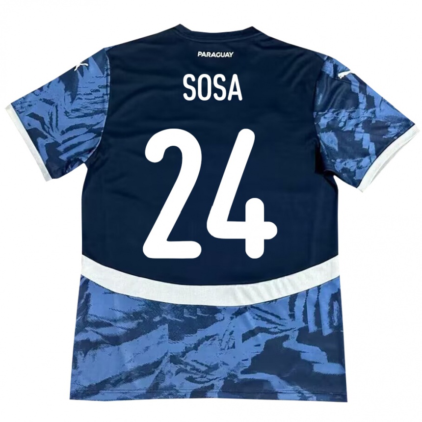 Női Labdarúgás Paraguay Ramón Sosa #24 Kék Idegenbeli Jersey 24-26 Mez Póló Ing