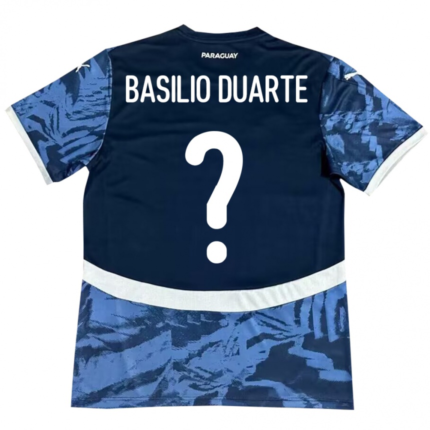 Női Labdarúgás Paraguay Basilio Duarte #0 Kék Idegenbeli Jersey 24-26 Mez Póló Ing