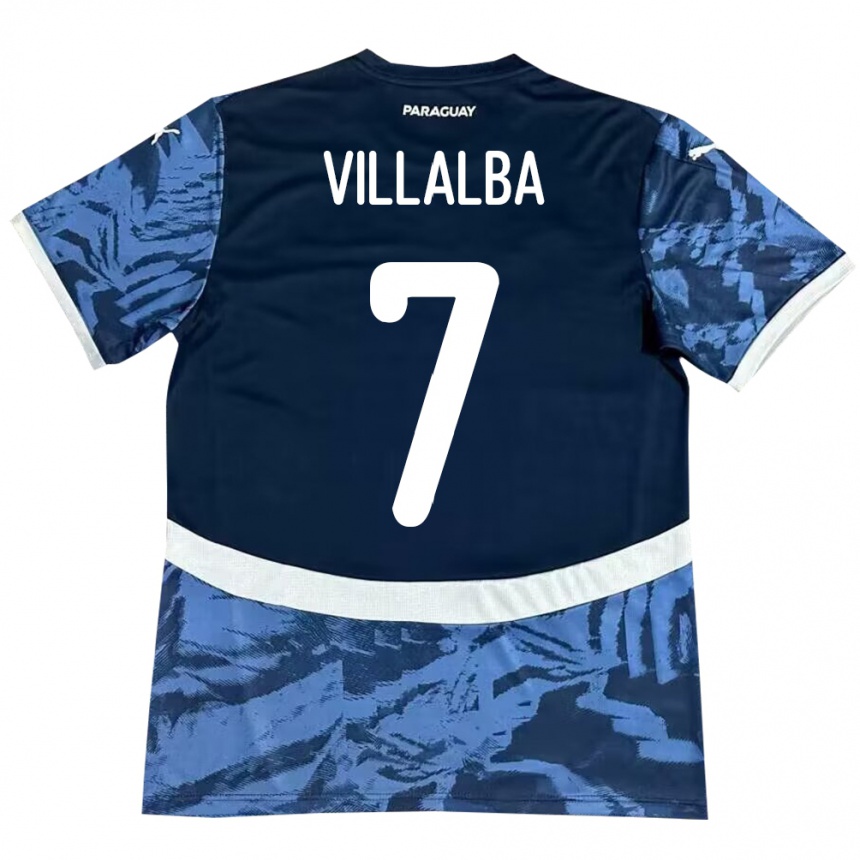 Női Labdarúgás Paraguay Rodrigo Villalba #7 Kék Idegenbeli Jersey 24-26 Mez Póló Ing