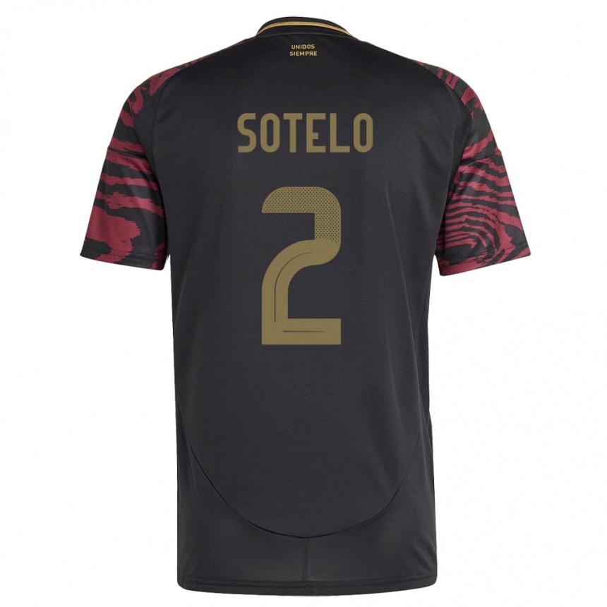 Női Labdarúgás Peru Ghian Sotelo #2 Fekete Idegenbeli Jersey 24-26 Mez Póló Ing