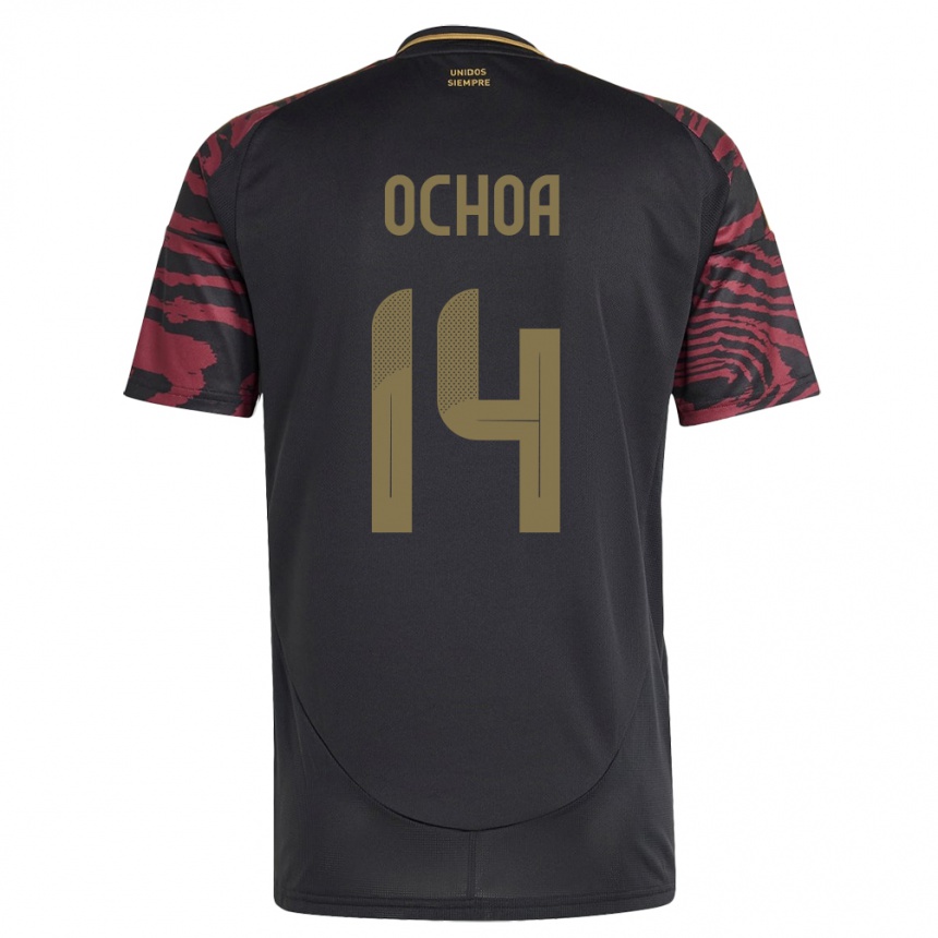 Női Labdarúgás Peru Victoria Ochoa #14 Fekete Idegenbeli Jersey 24-26 Mez Póló Ing