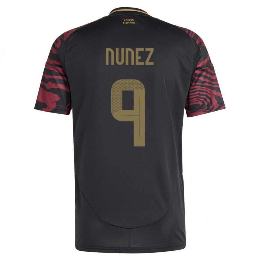 Női Labdarúgás Peru Pierina Núñez #9 Fekete Idegenbeli Jersey 24-26 Mez Póló Ing